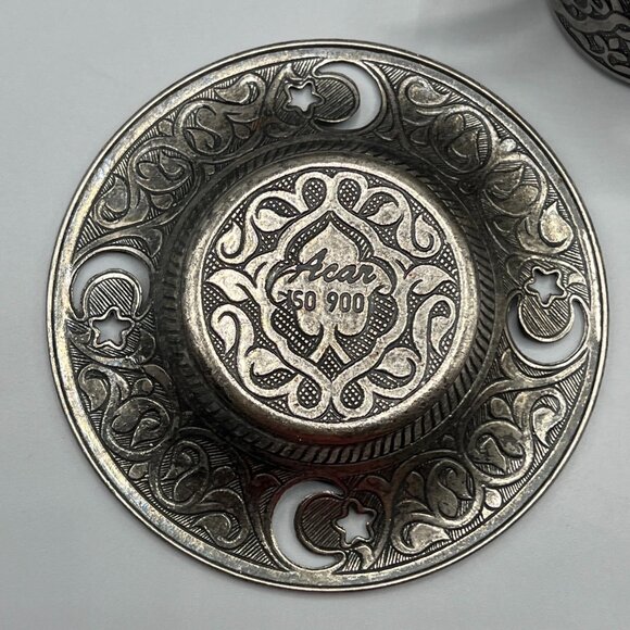 2 Coffee Cup Saucer Sets Silver Color Porcelain Insert Mug Ottoman Turkish - Picture 5 of 12